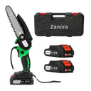 ZanoraGarden® Elektrische Mini-kettingzaag Incl. Koffer en 2 led-accu's